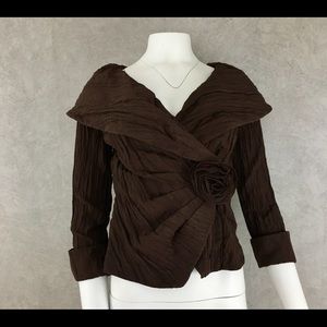 SALE Jackie Jon formal evening pleated surplice top 4 S